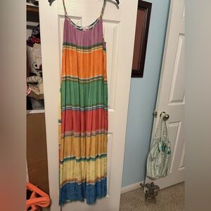 Current Air Pleated Multicolored Maxi